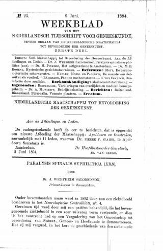 Eerste pagina van het artikel zoals het is gepubliceerd in het tijdschrift