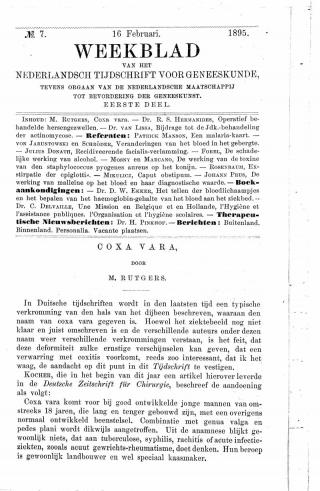 Eerste pagina van het artikel zoals het is gepubliceerd in het tijdschrift