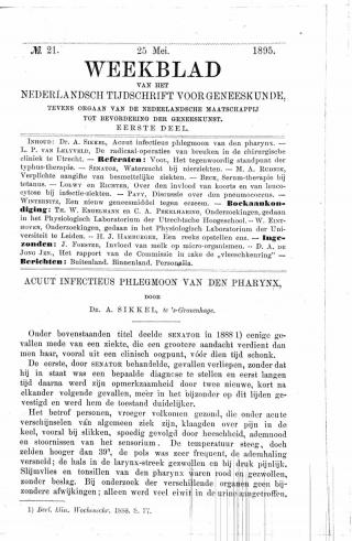 Eerste pagina van het artikel zoals het is gepubliceerd in het tijdschrift