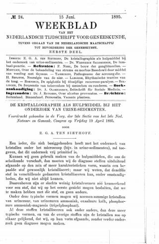 Eerste pagina van het artikel zoals het is gepubliceerd in het tijdschrift