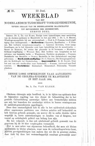 Eerste pagina van het artikel zoals het is gepubliceerd in het tijdschrift