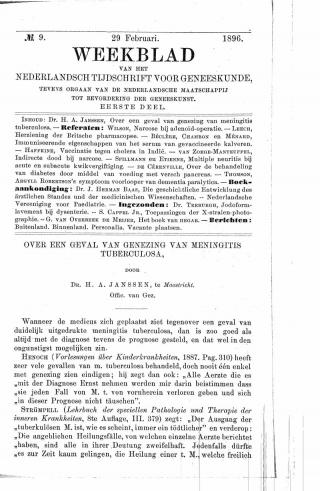 Eerste pagina van het artikel zoals het is gepubliceerd in het tijdschrift