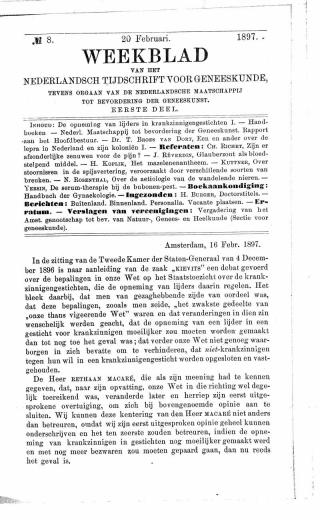 Eerste pagina van het artikel zoals het is gepubliceerd in het tijdschrift