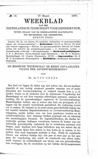 Eerste pagina van het artikel zoals het is gepubliceerd in het tijdschrift