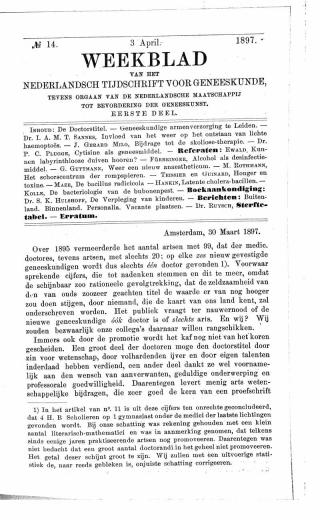 Eerste pagina van het artikel zoals het is gepubliceerd in het tijdschrift