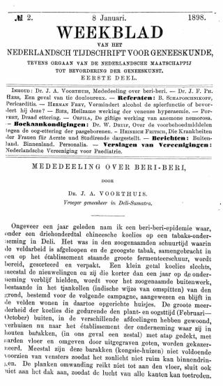 Eerste pagina van het artikel zoals het is gepubliceerd in het tijdschrift