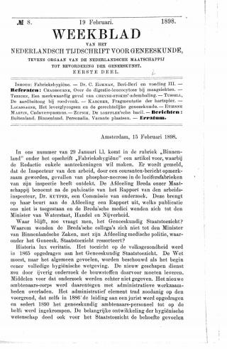 Eerste pagina van het artikel zoals het is gepubliceerd in het tijdschrift