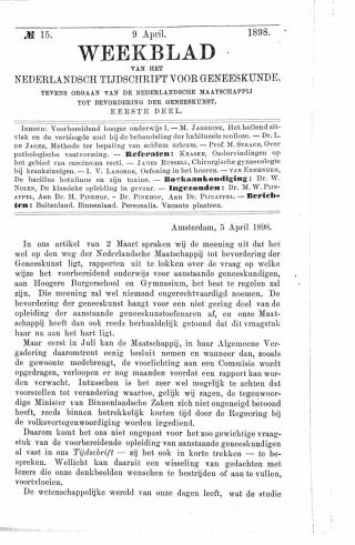 Eerste pagina van het artikel zoals het is gepubliceerd in het tijdschrift