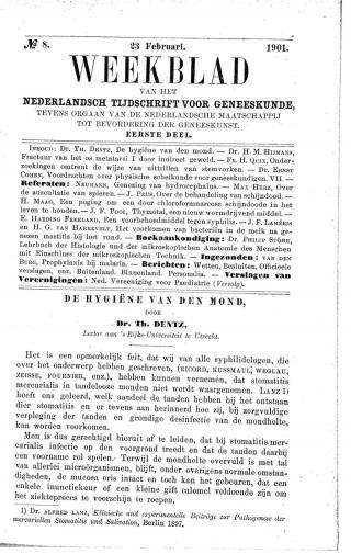 Eerste pagina van het artikel zoals het is gepubliceerd in het tijdschrift