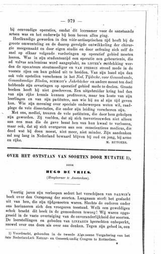 Eerste pagina van het artikel zoals het is gepubliceerd in het tijdschrift