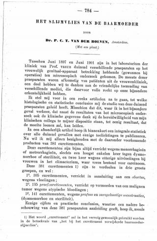 Eerste pagina van het artikel zoals het is gepubliceerd in het tijdschrift