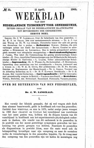 Eerste pagina van het artikel zoals het is gepubliceerd in het tijdschrift