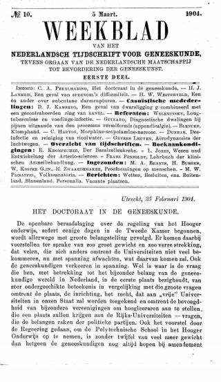 Eerste pagina van het artikel zoals het is gepubliceerd in het tijdschrift