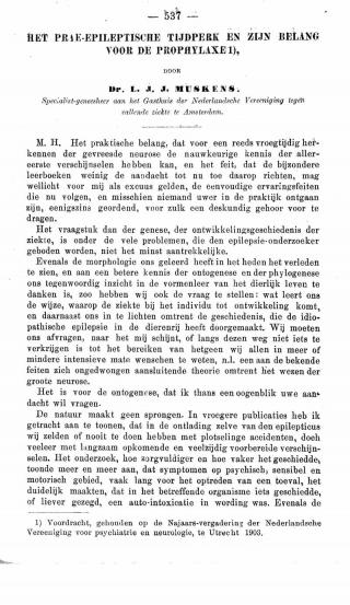 Eerste pagina van het artikel zoals het is gepubliceerd in het tijdschrift