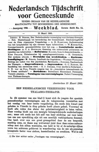 Eerste pagina van het artikel zoals het is gepubliceerd in het tijdschrift