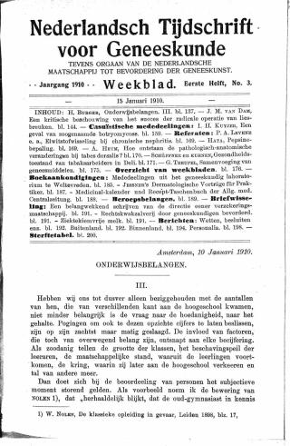 Eerste pagina van het artikel zoals het is gepubliceerd in het tijdschrift