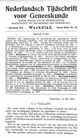 Eerste pagina van het artikel zoals het is gepubliceerd in het tijdschrift