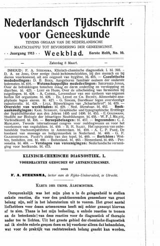 Eerste pagina van het artikel zoals het is gepubliceerd in het tijdschrift