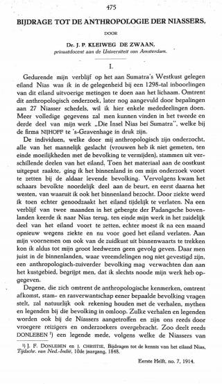 Eerste pagina van het artikel zoals het is gepubliceerd in het tijdschrift