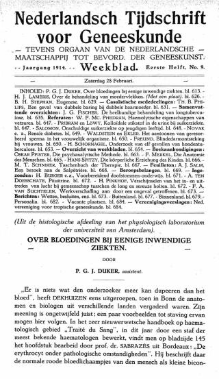 Eerste pagina van het artikel zoals het is gepubliceerd in het tijdschrift