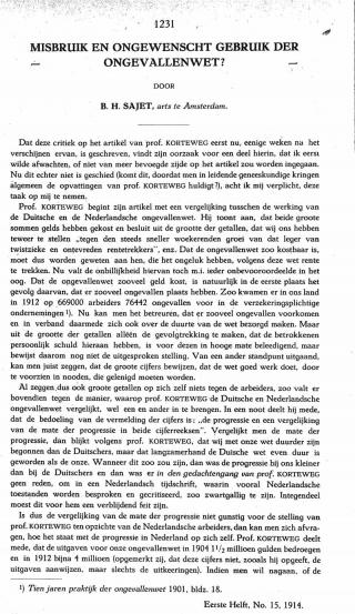 Eerste pagina van het artikel zoals het is gepubliceerd in het tijdschrift