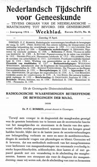 Eerste pagina van het artikel zoals het is gepubliceerd in het tijdschrift