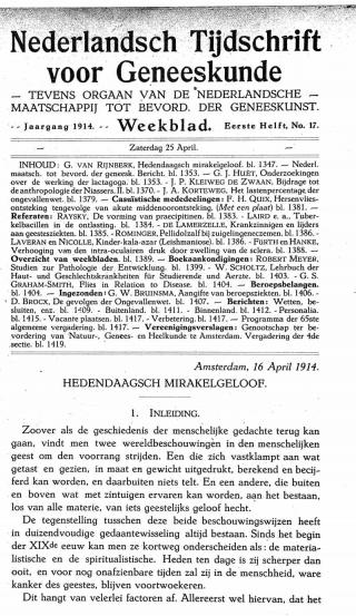 Eerste pagina van het artikel zoals het is gepubliceerd in het tijdschrift