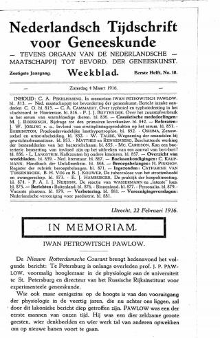 Eerste pagina van het artikel zoals het is gepubliceerd in het tijdschrift