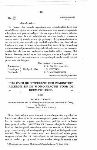 Eerste pagina van het artikel zoals het is gepubliceerd in het tijdschrift