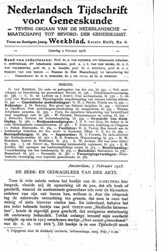 Eerste pagina van het artikel zoals het is gepubliceerd in het tijdschrift