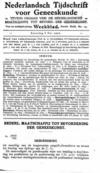 Eerste pagina van het artikel zoals het is gepubliceerd in het tijdschrift