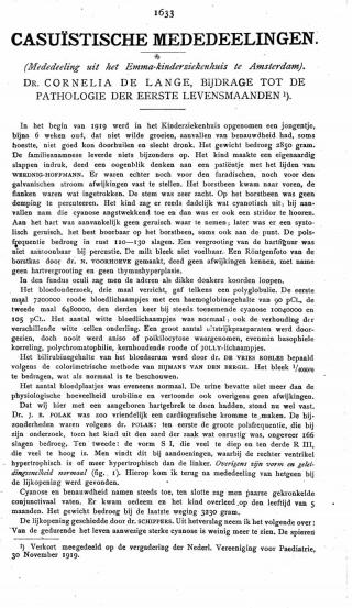 Eerste pagina van het artikel zoals het is gepubliceerd in het tijdschrift