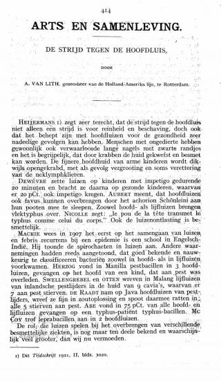 Eerste pagina van het artikel zoals het is gepubliceerd in het tijdschrift