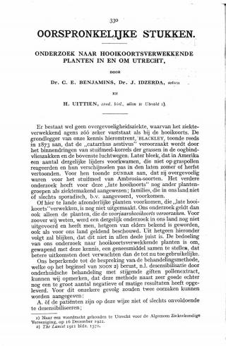 Eerste pagina van het artikel zoals het is gepubliceerd in het tijdschrift