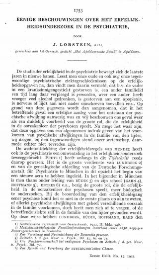 Eerste pagina van het artikel zoals het is gepubliceerd in het tijdschrift