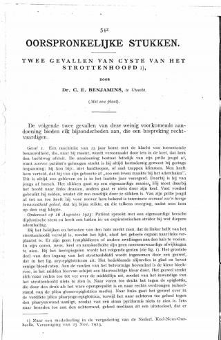 Eerste pagina van het artikel zoals het is gepubliceerd in het tijdschrift