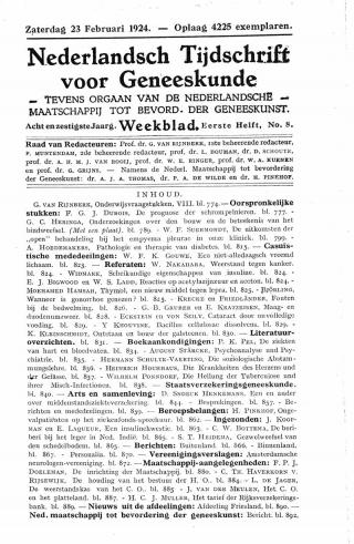 Eerste pagina van het artikel zoals het is gepubliceerd in het tijdschrift