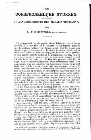 Eerste pagina van het artikel zoals het is gepubliceerd in het tijdschrift