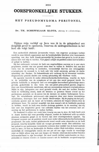 Eerste pagina van het artikel zoals het is gepubliceerd in het tijdschrift