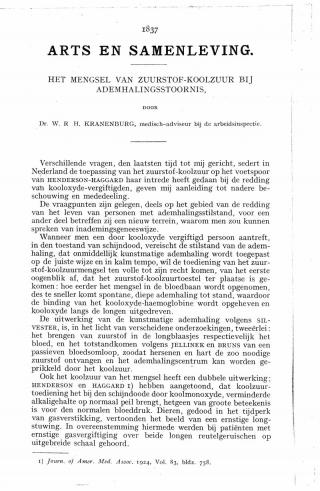 Eerste pagina van het artikel zoals het is gepubliceerd in het tijdschrift