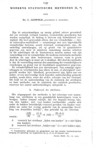 Eerste pagina van het artikel zoals het is gepubliceerd in het tijdschrift