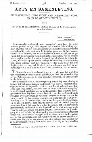 Eerste pagina van het artikel zoals het is gepubliceerd in het tijdschrift