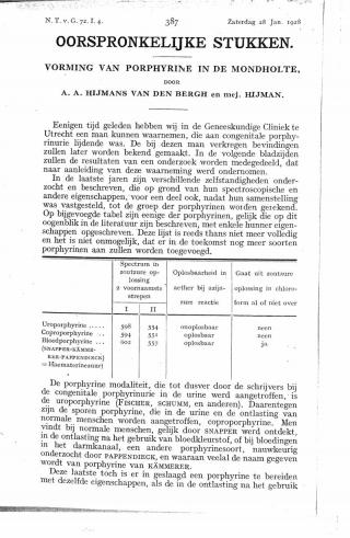 Eerste pagina van het artikel zoals het is gepubliceerd in het tijdschrift