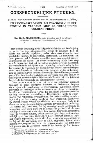 Eerste pagina van het artikel zoals het is gepubliceerd in het tijdschrift