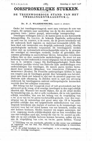 Eerste pagina van het artikel zoals het is gepubliceerd in het tijdschrift