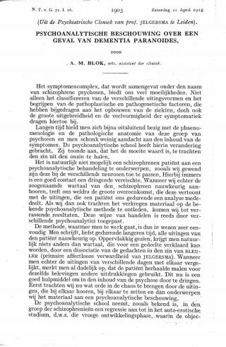 Eerste pagina van het artikel zoals het is gepubliceerd in het tijdschrift