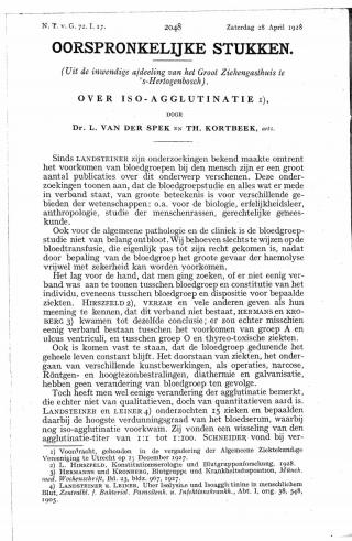 Eerste pagina van het artikel zoals het is gepubliceerd in het tijdschrift