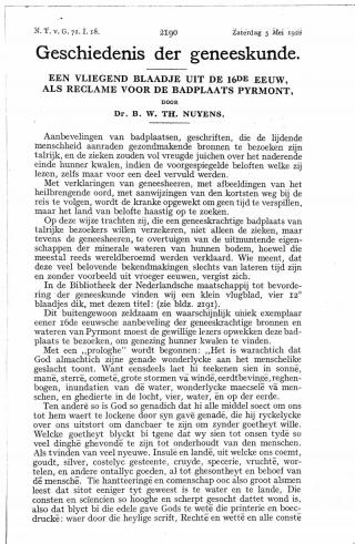 Eerste pagina van het artikel zoals het is gepubliceerd in het tijdschrift