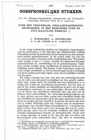 Eerste pagina van het artikel zoals het is gepubliceerd in het tijdschrift