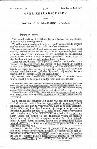 Eerste pagina van het artikel zoals het is gepubliceerd in het tijdschrift